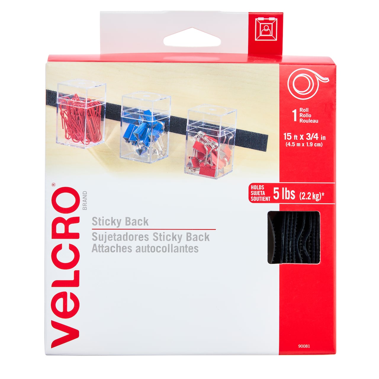 6 Pack: VELCRO® Brand Sticky Back Black Tape, 15ft.
